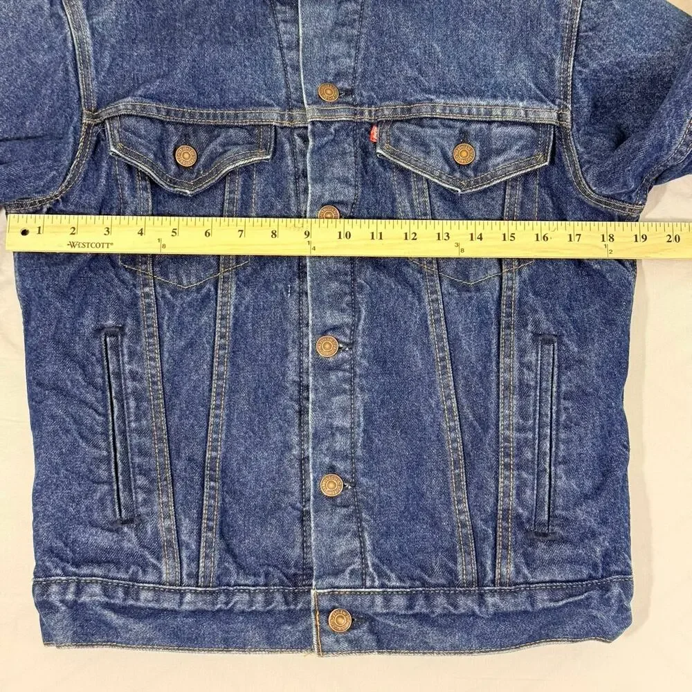 Vintage 1988 Levis 71506 Blanket Lined Denim Trucker Jacket 38L USA Workwear